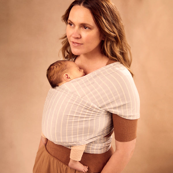 Aura Wrap Sustainable Knit Grey Stripes • Official Store • Ergobaby