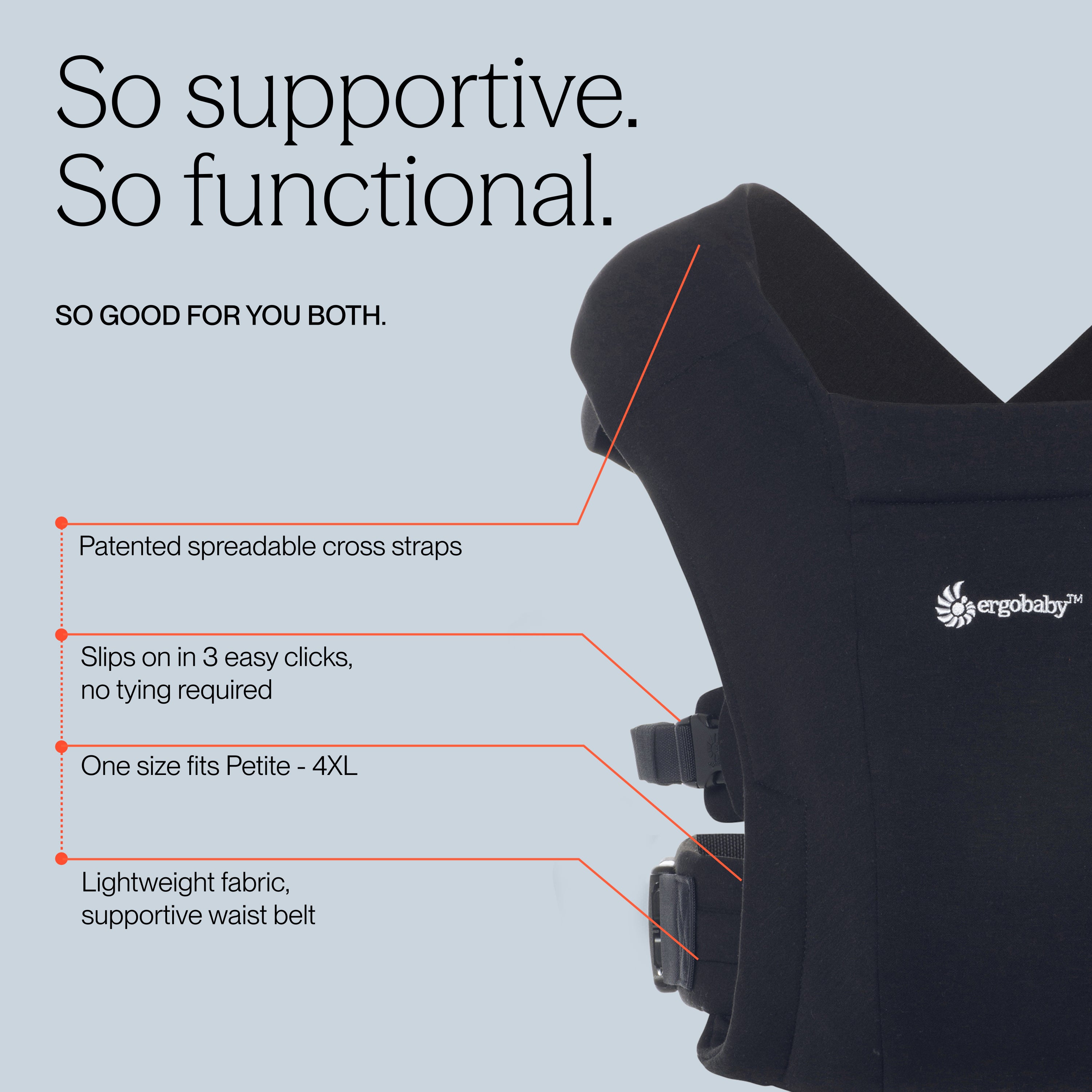 Embrace Baby Carrier - Pure Black