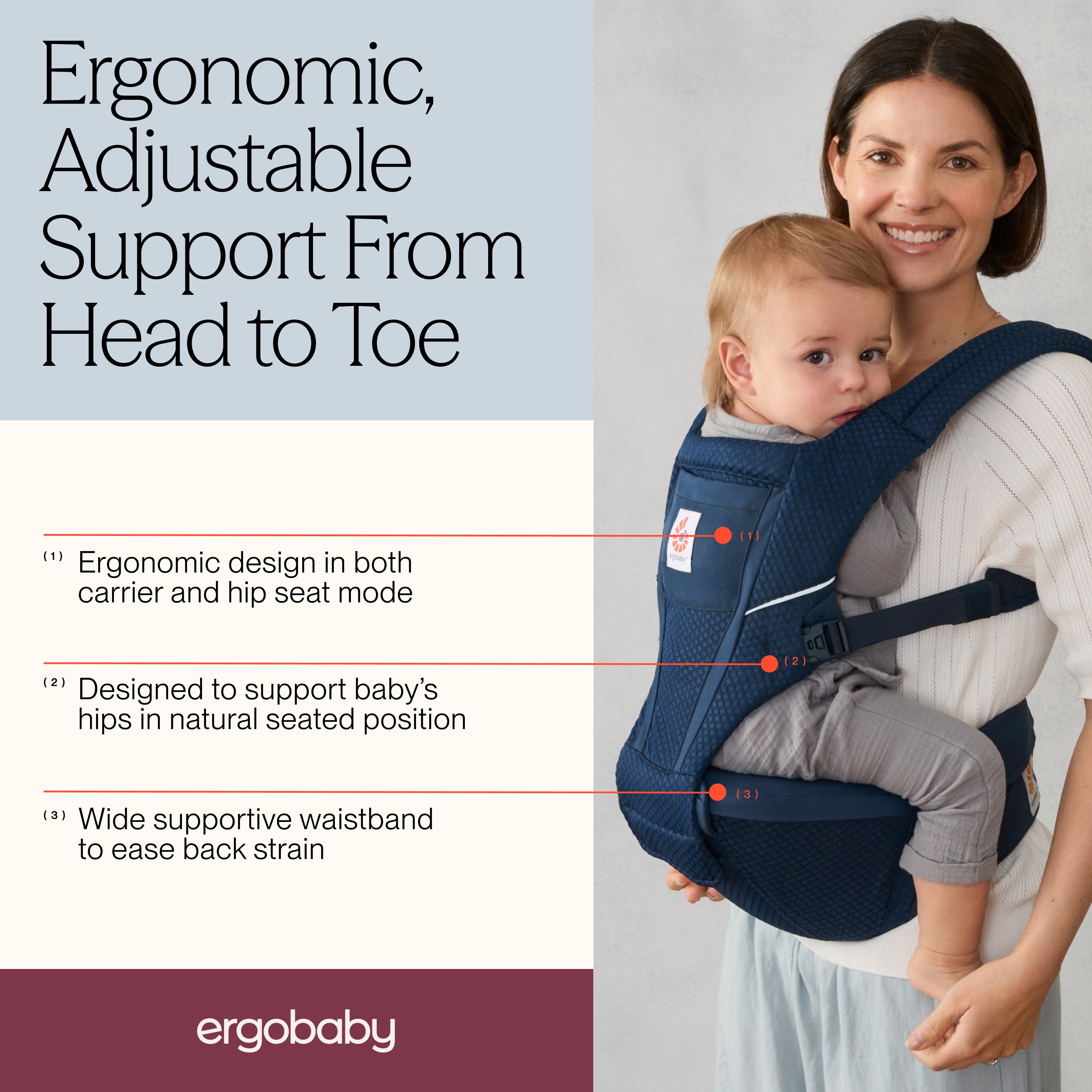 Alta Hip Seat Baby Carrier - Midnight Blue