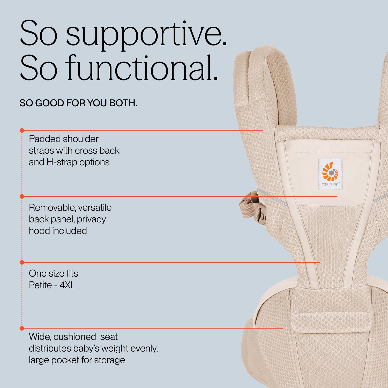 Natural Beige Ergo Baby Carrier Hip Seat Alta Hip Seat Baby Carrier Natural  Beige  Official Store