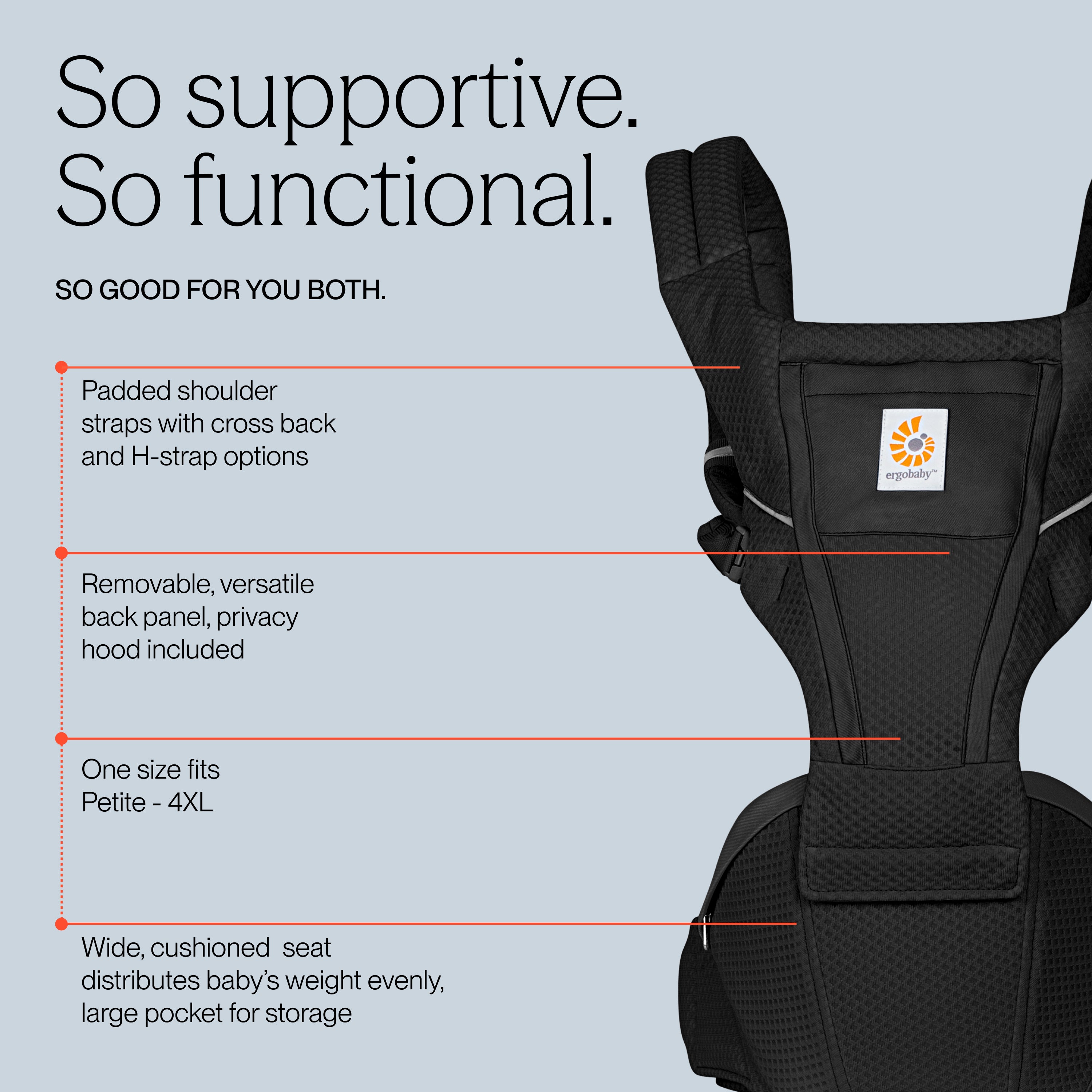 Alta Hip Seat Baby Carrier - Onyx Black