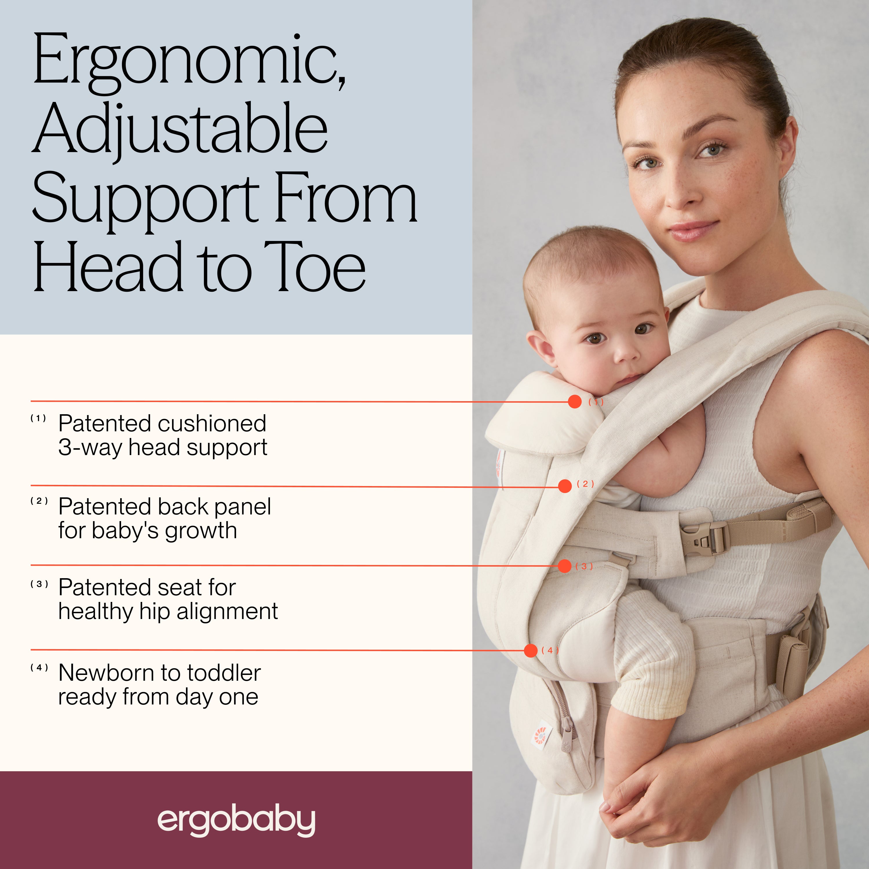 Omni Deluxe Baby Carrier - Natural Linen
