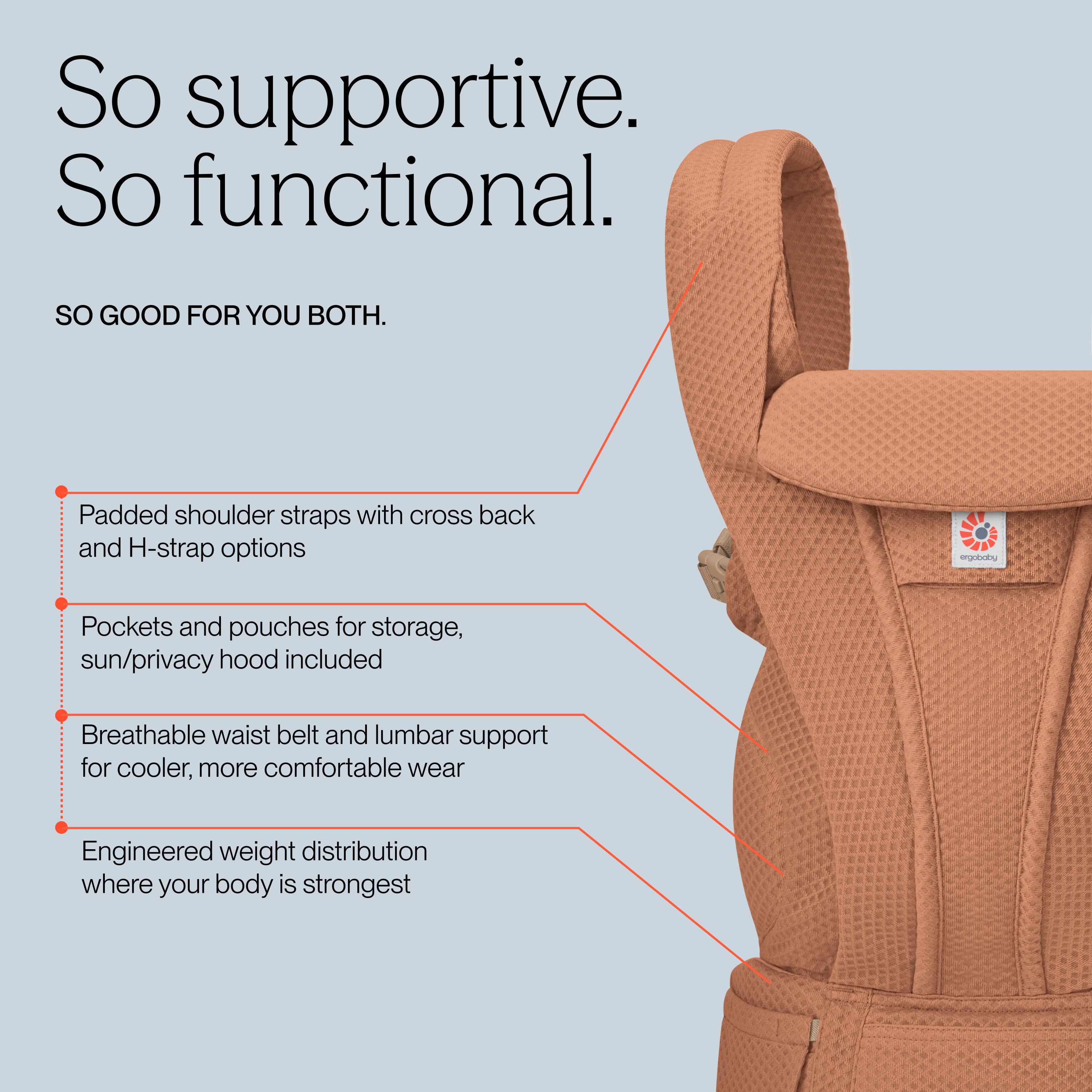 Omni Deluxe Mesh Baby Carrier - Canyon Clay