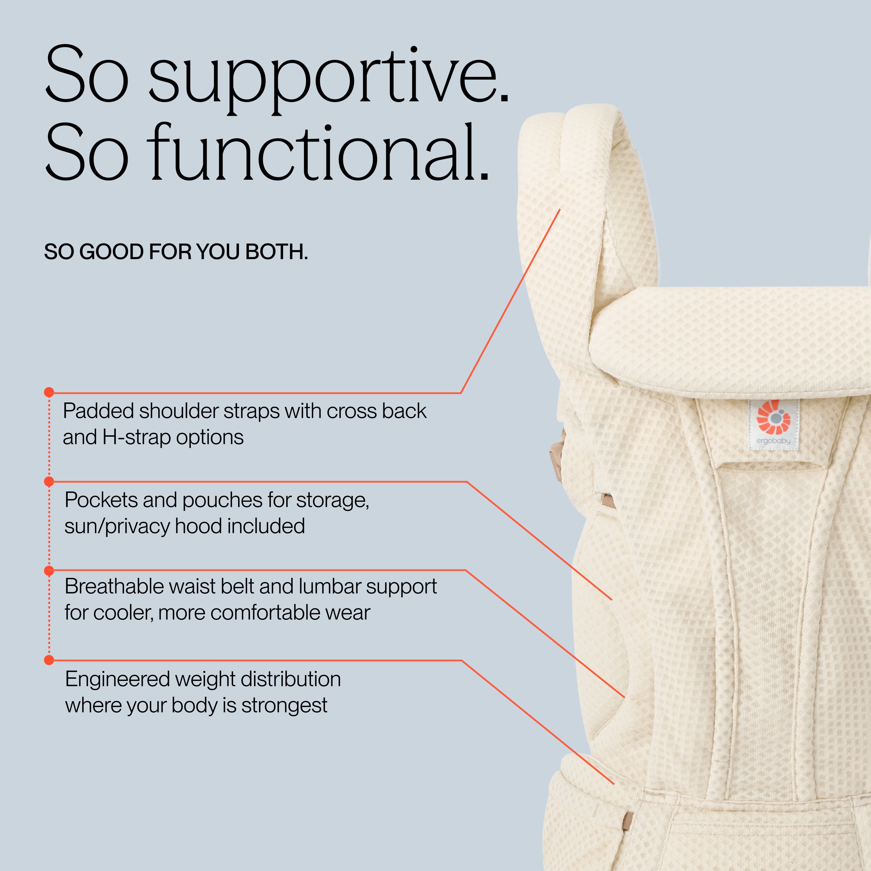 Omni Deluxe Mesh Baby Carrier - Natural Beige