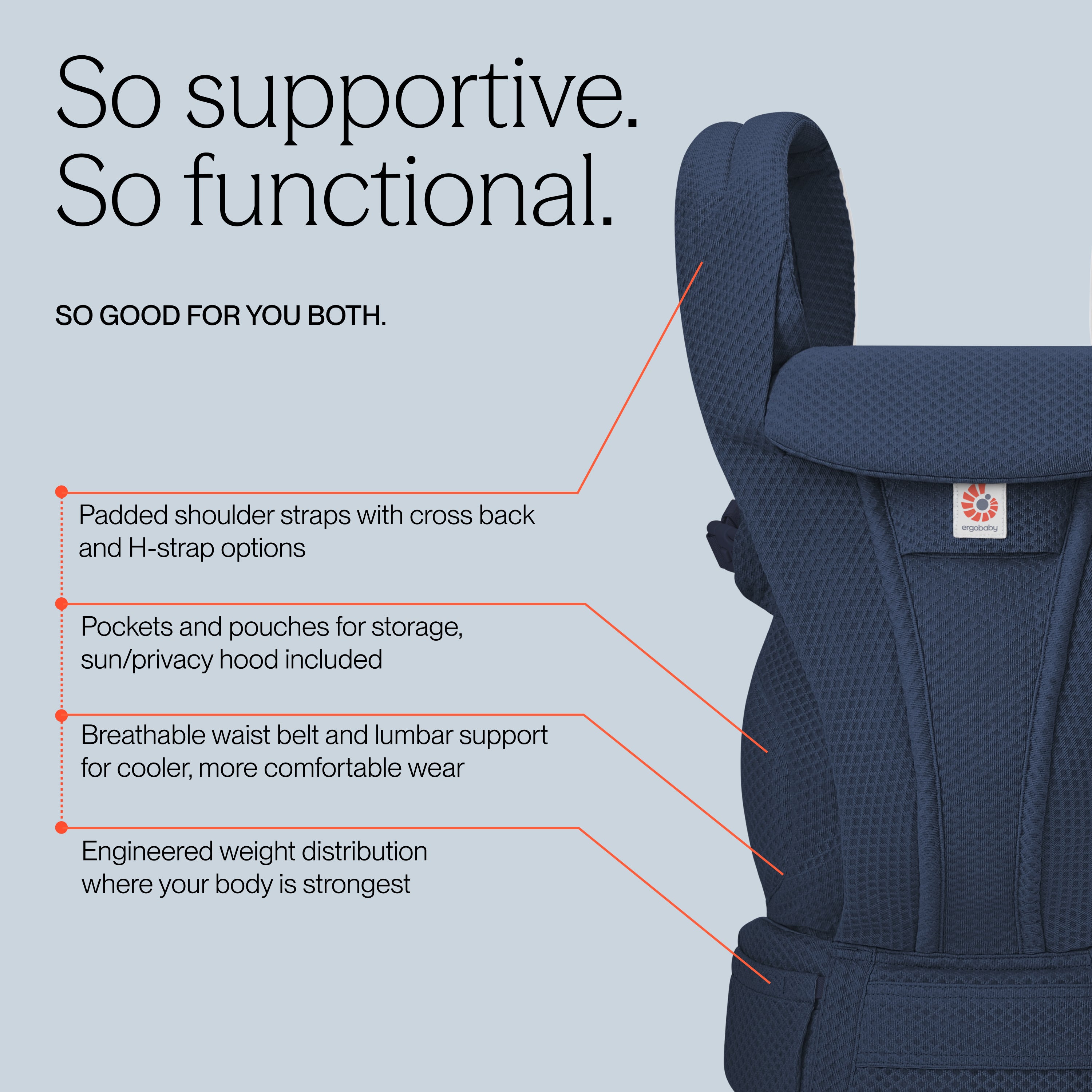 Omni Deluxe Mesh Baby Carrier - Midnight Blue