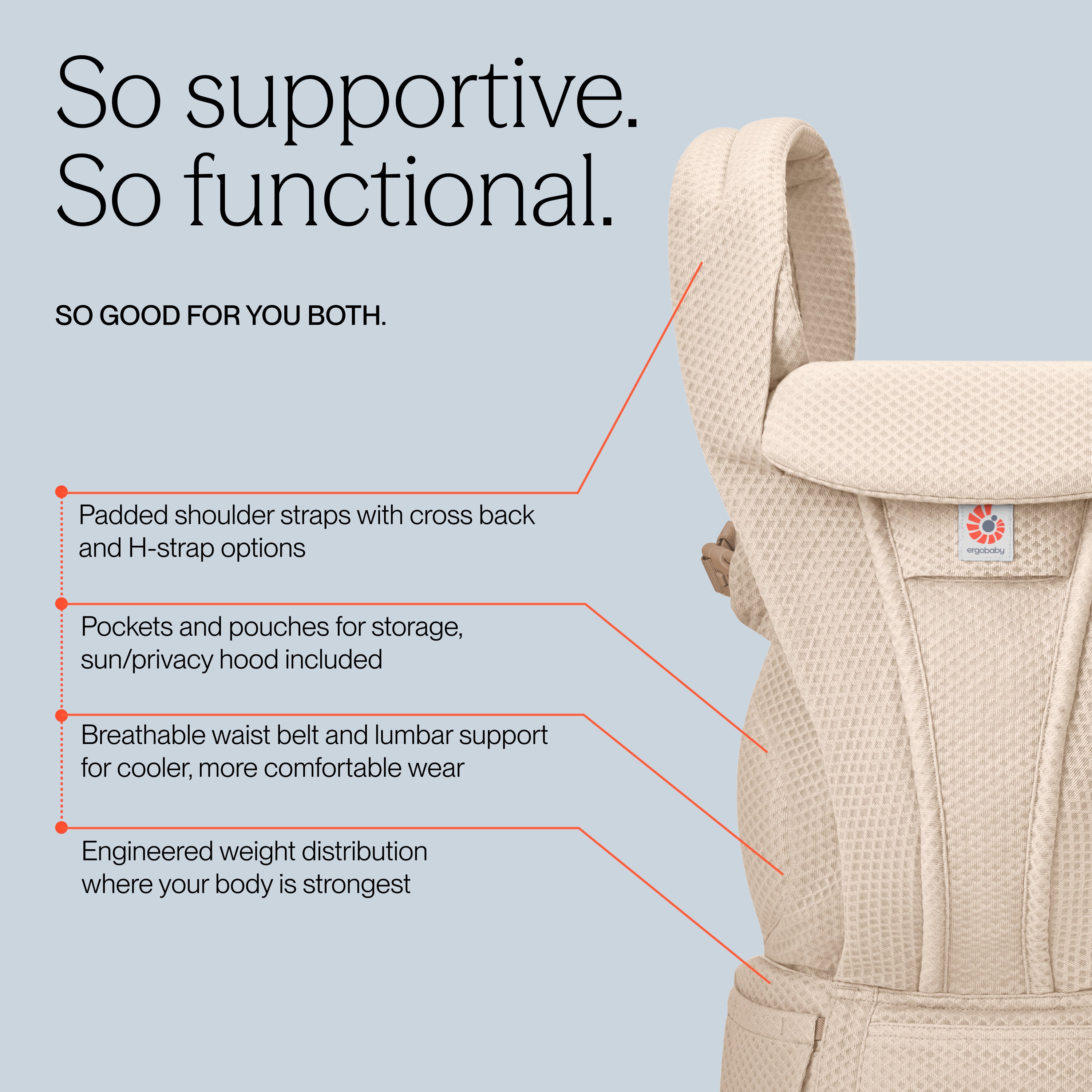 Omni Deluxe Mesh Baby Carrier - Natural Beige