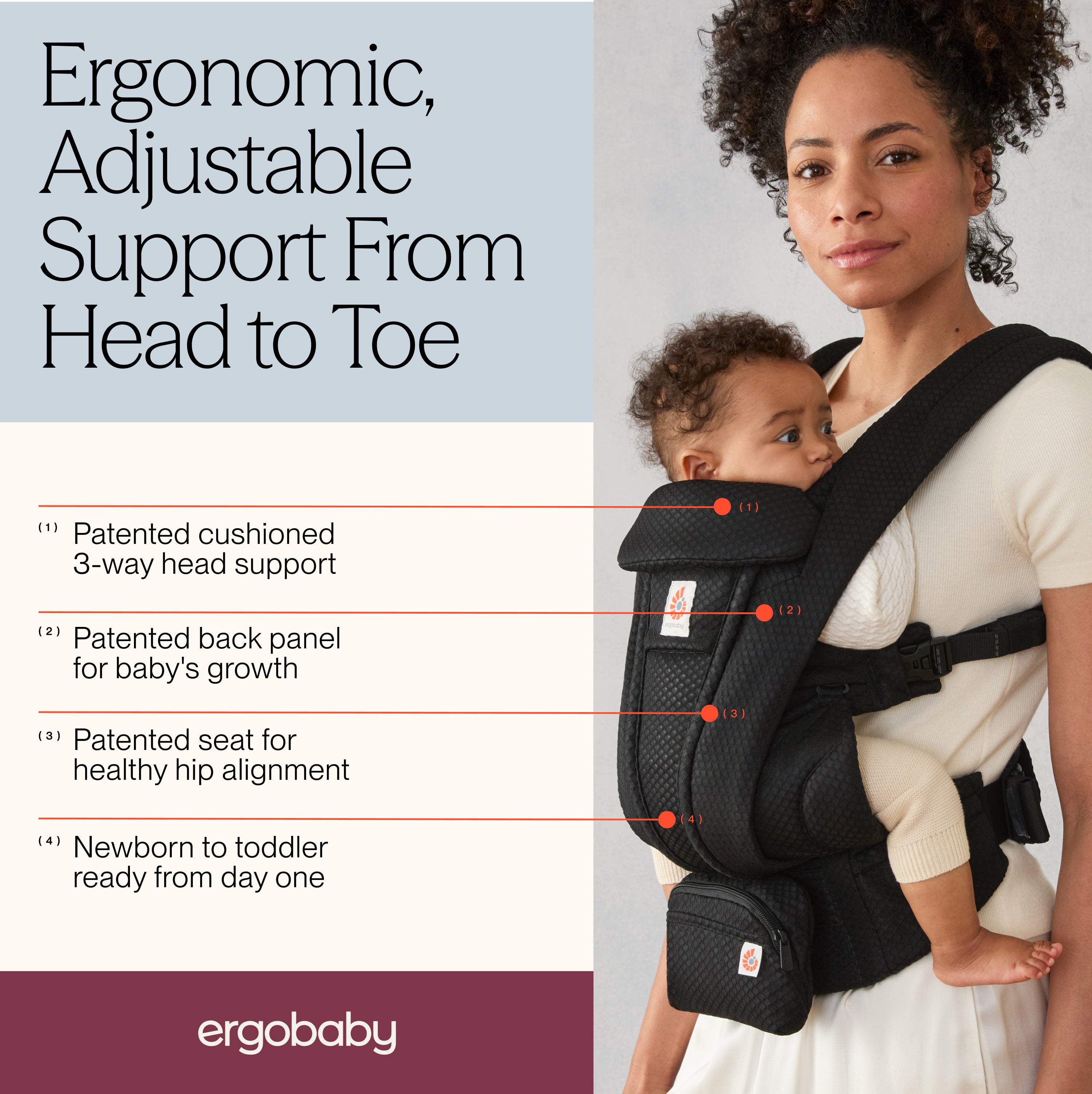 Omni Deluxe Mesh Baby Carrier - Onyx Black