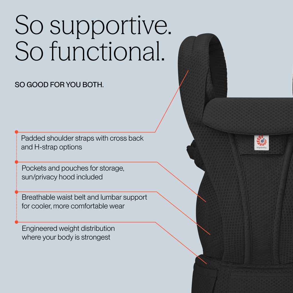 Omni Deluxe Mesh Baby Carrier - Onyx Black