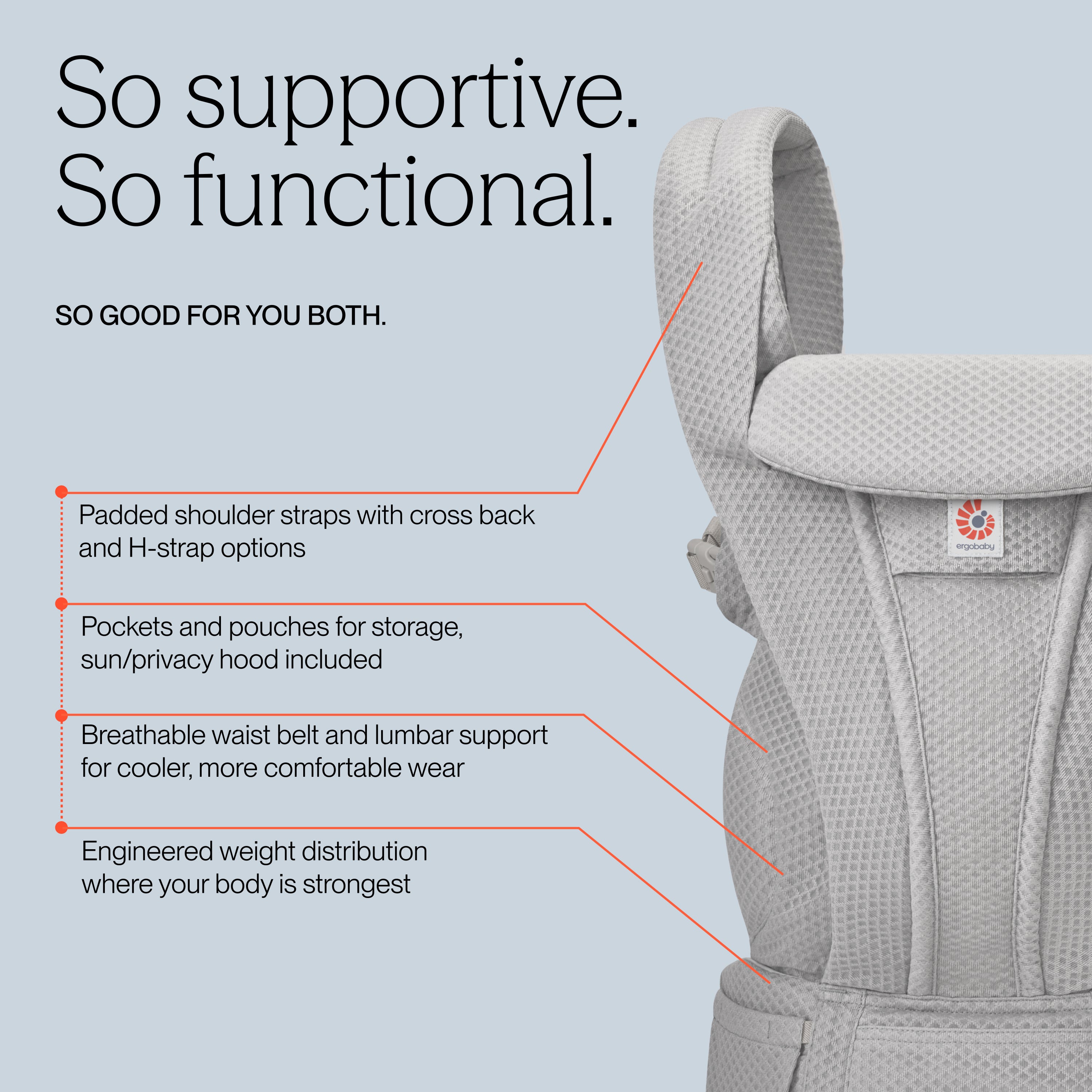 Omni Deluxe Mesh Baby Carrier - Pearl Grey