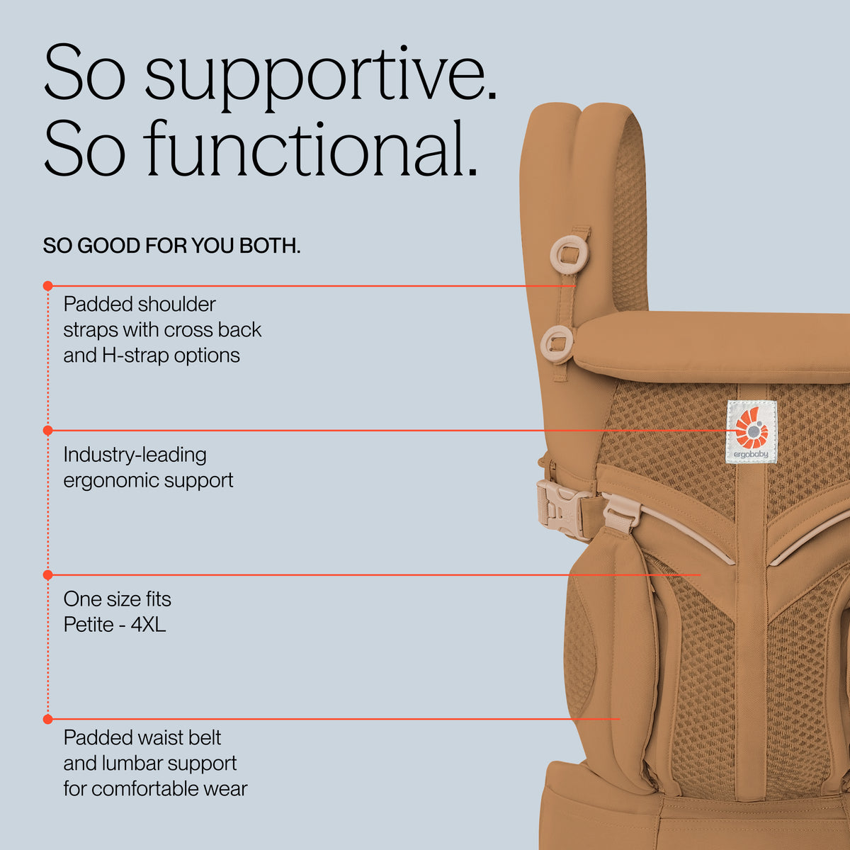 Omni Classic Mesh Baby Carrier - Camel