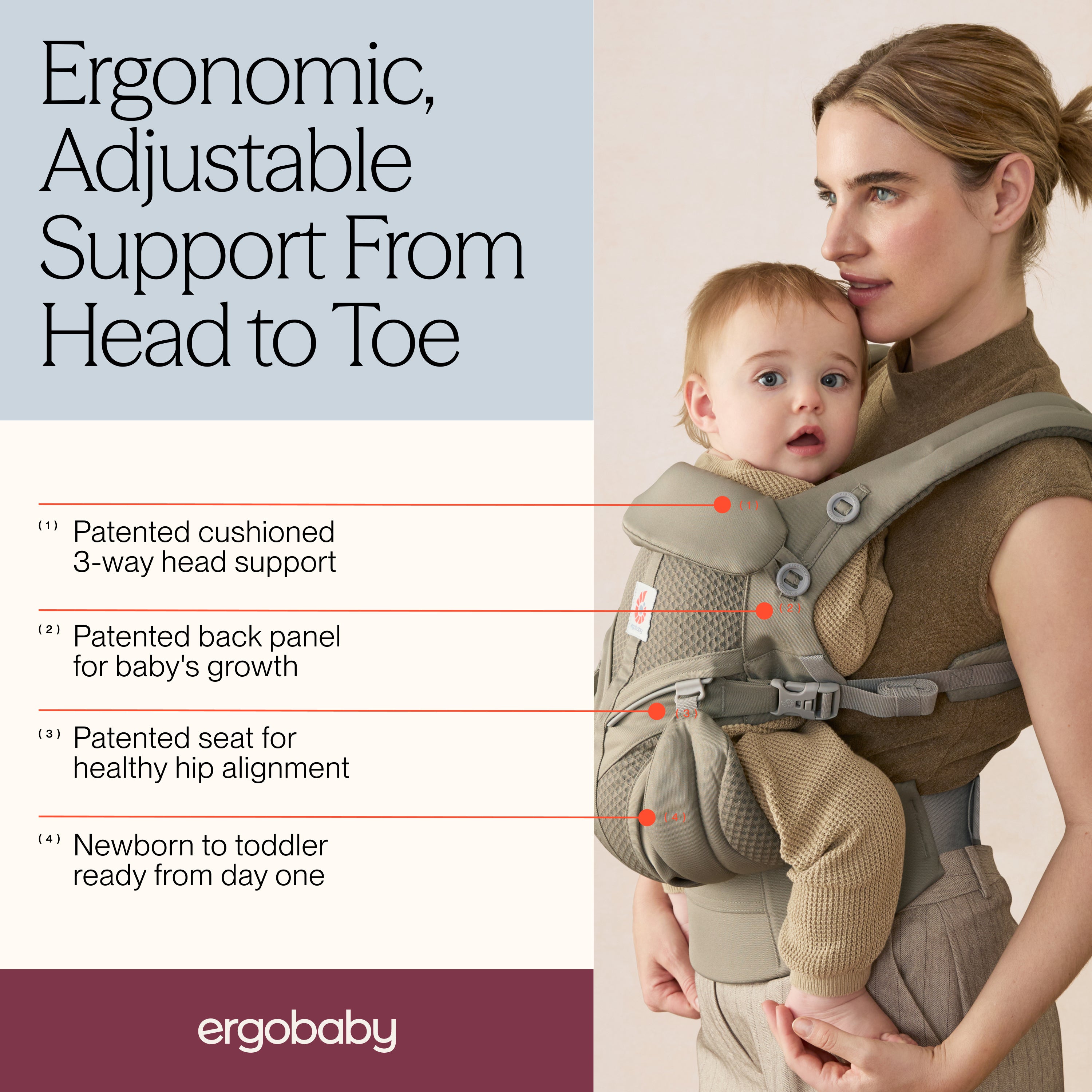 Omni Classic Mesh Baby Carrier - Soft Olive
