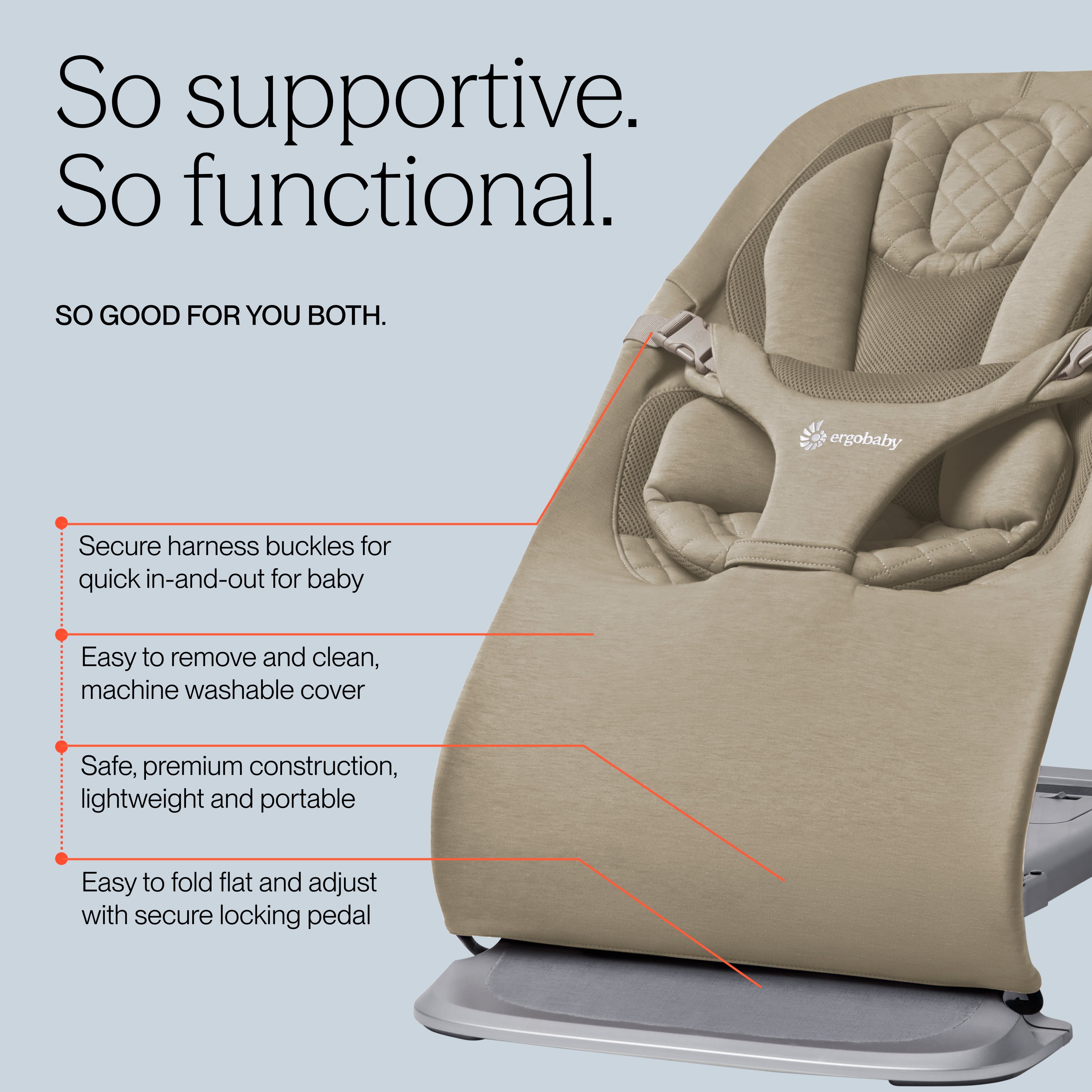 Evolve 3 in 1 Bouncer - Soft Olive