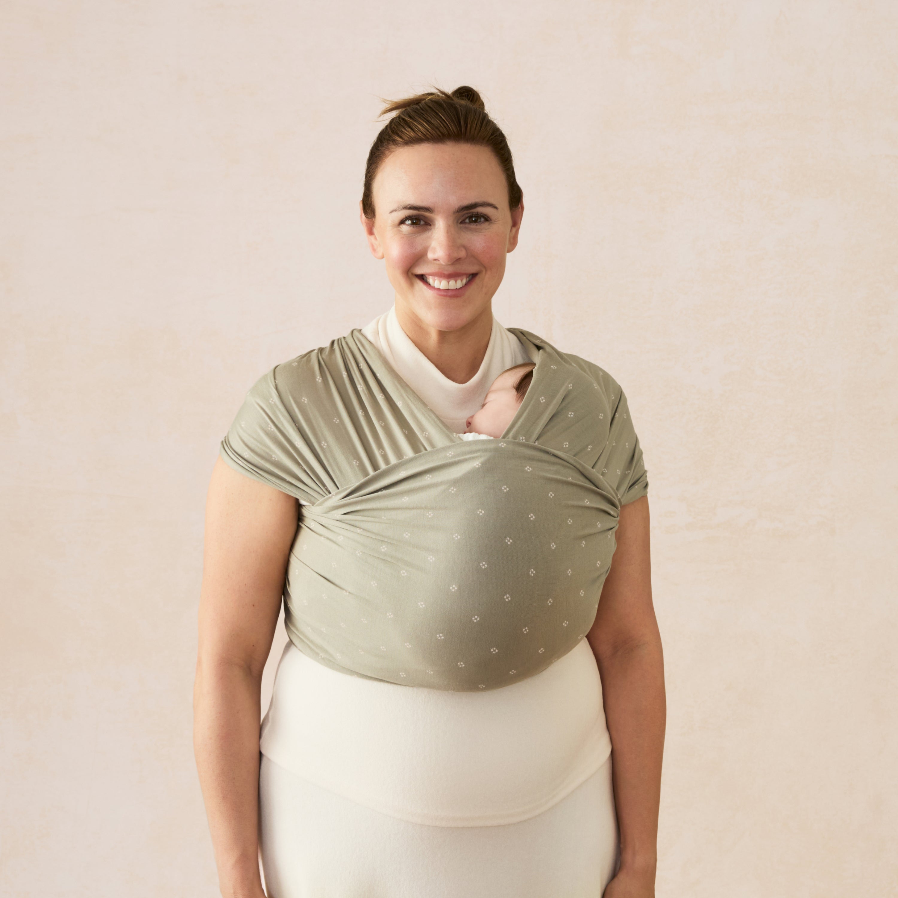 Aura Wrap Sustainable Knit - Olive Diamonds