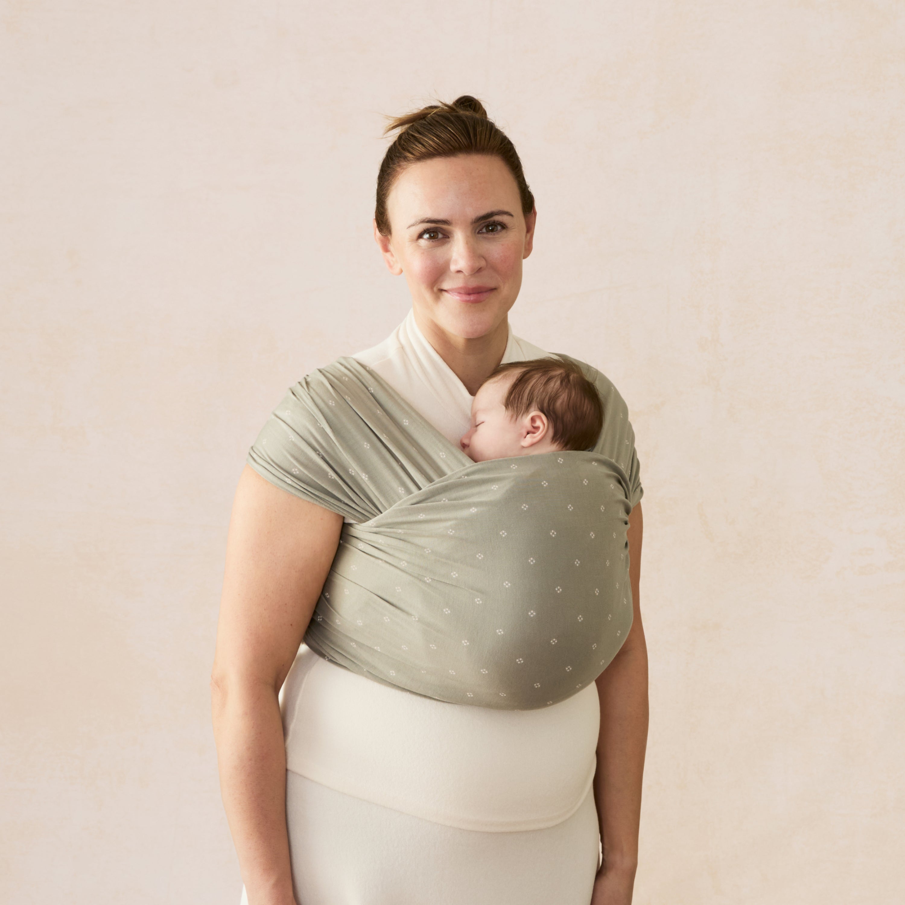 Aura Wrap Sustainable Knit - Olive Diamonds