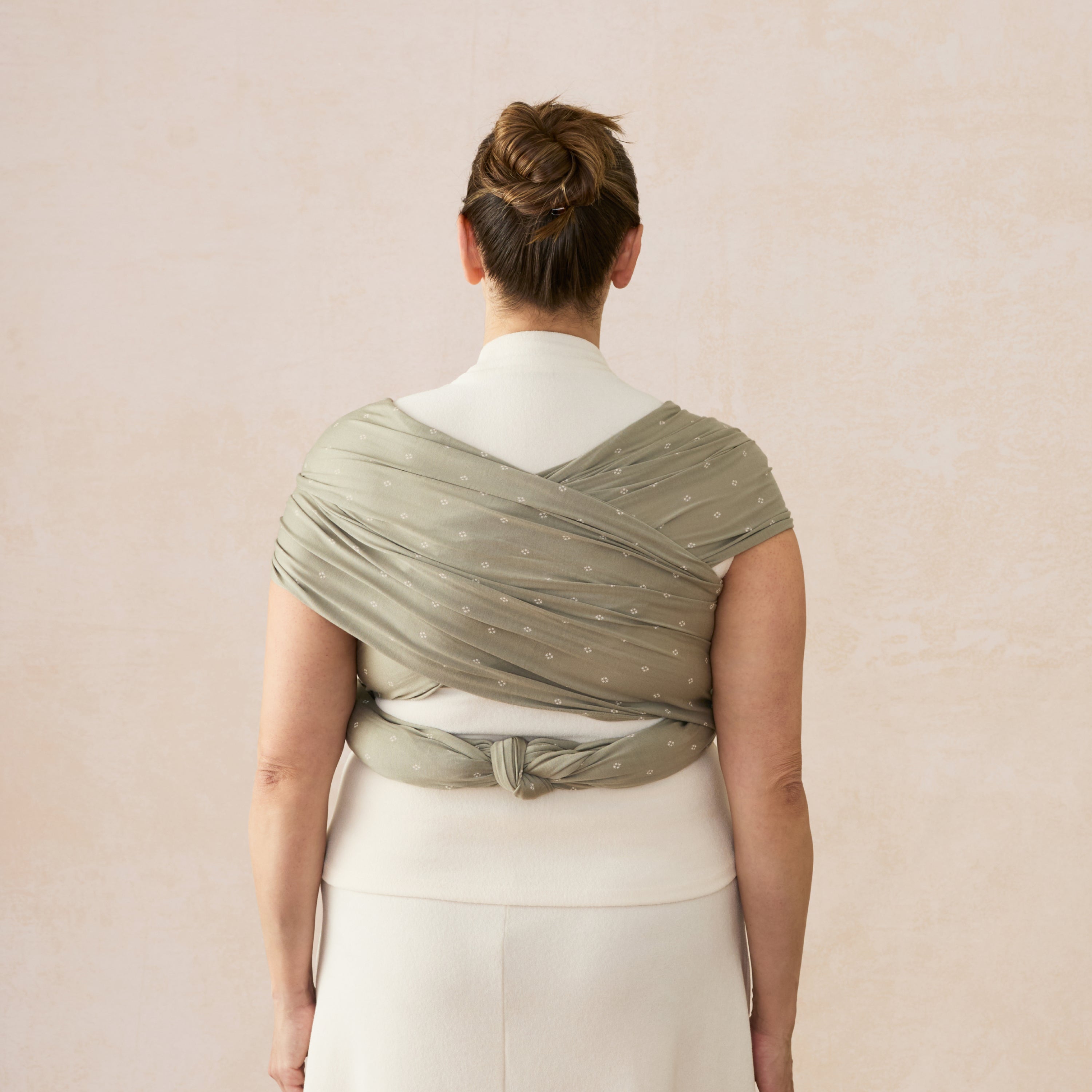 Aura Wrap Sustainable Knit - Olive Diamonds