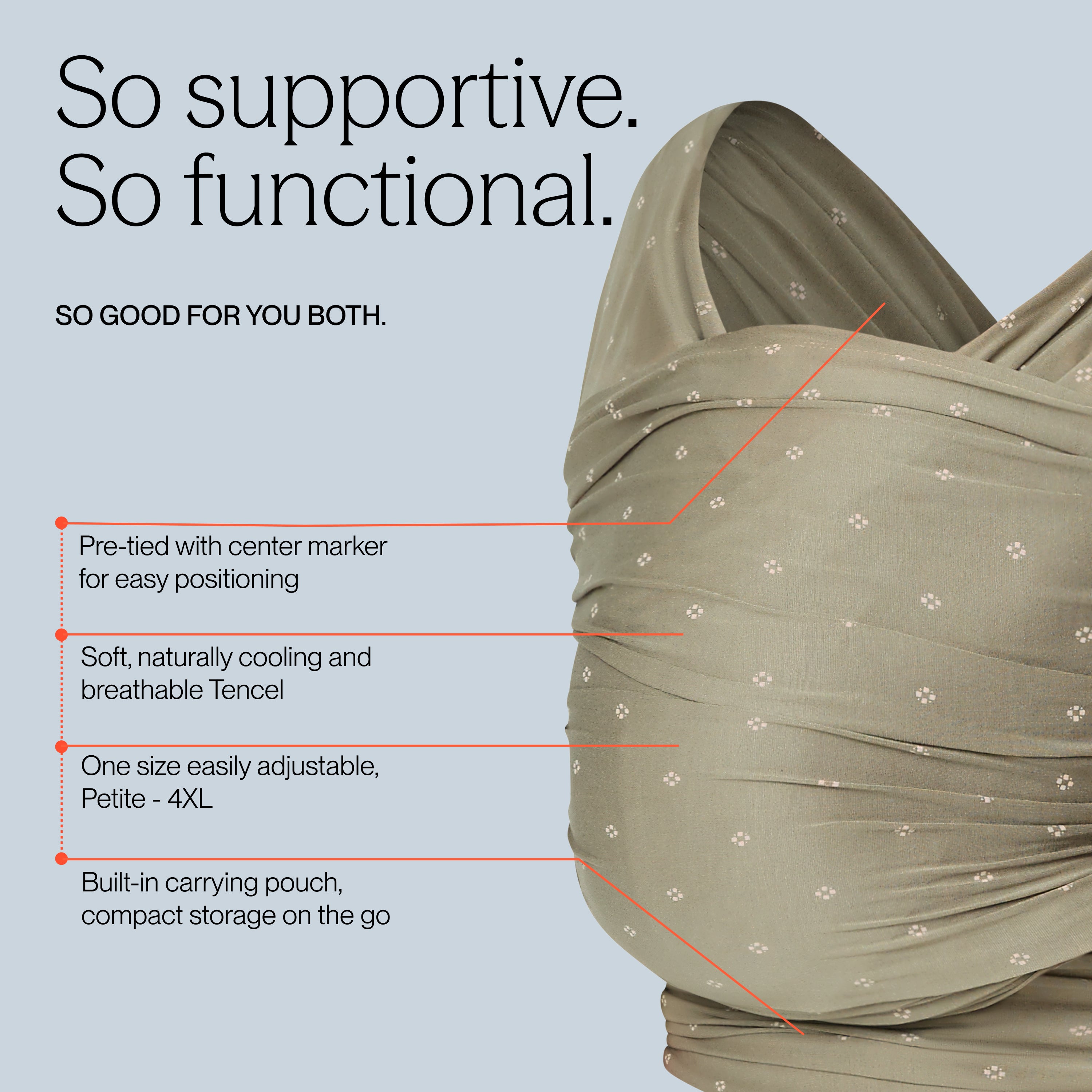 Aura Wrap Sustainable Knit - Olive Diamonds
