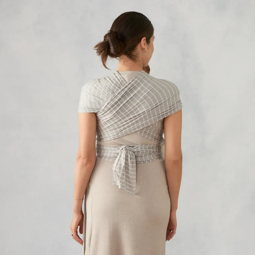 Aura Wrap Sustainable Knit - Grey Stripes