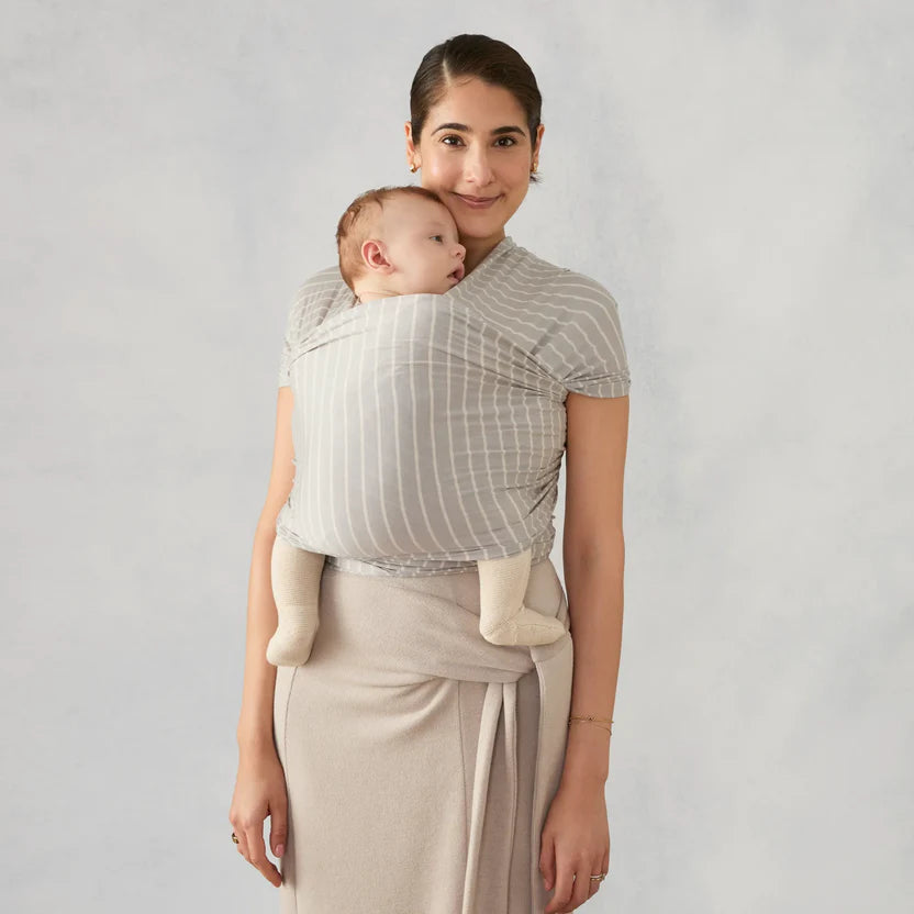 Aura Wrap Sustainable Knit - Grey Stripes