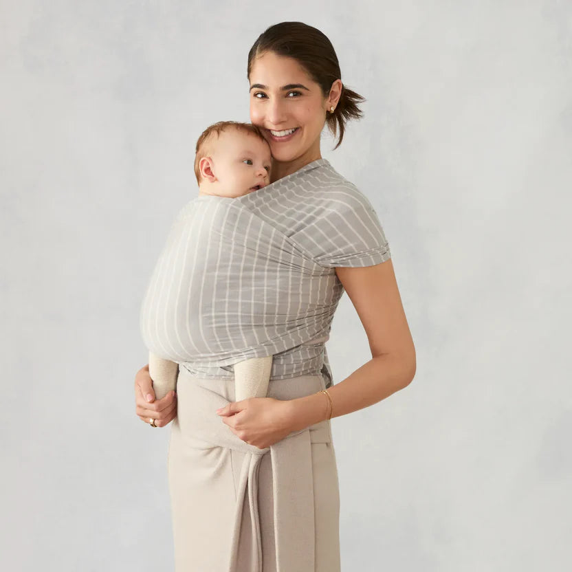 Aura Wrap Sustainable Knit - Grey Stripes
