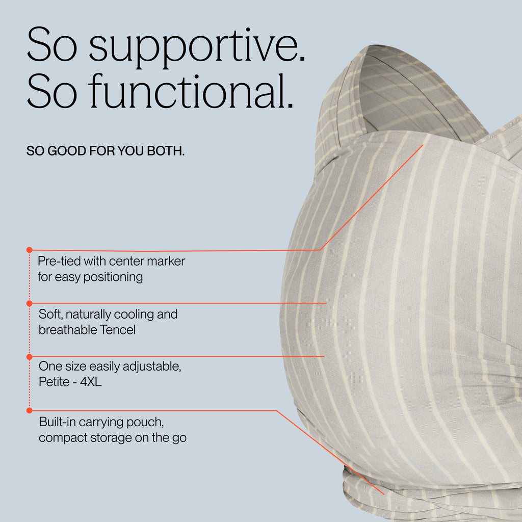 Aura Wrap Sustainable Knit - Grey Stripes