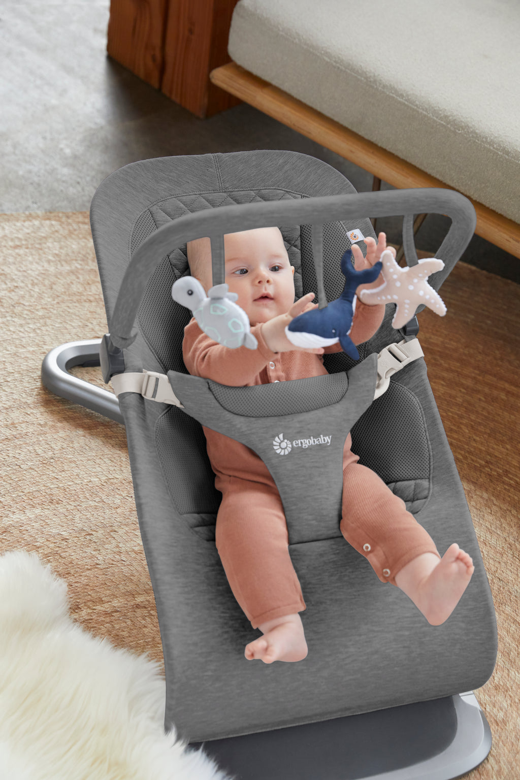 Evolve 3 in 1 Bouncer Ocean Wonders Toy Bar - Charcoal Grey