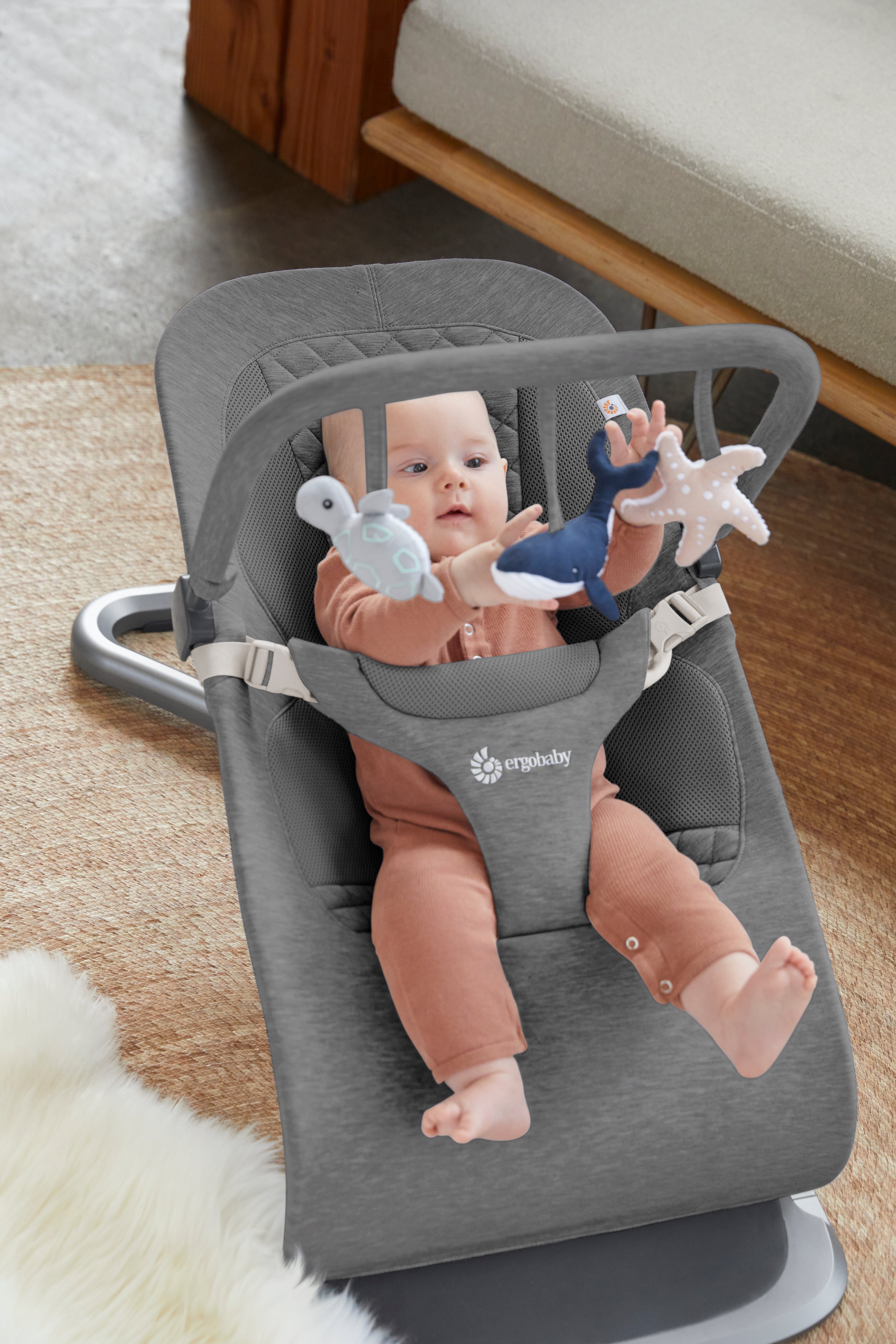 Evolve 3 in 1 Bouncer Ocean Wonders Toy Bar - Charcoal Grey