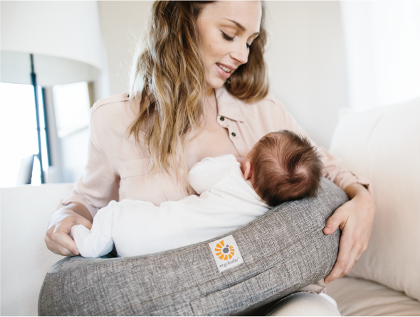 Natural Curve Nursing Pillow - Heathered Grey