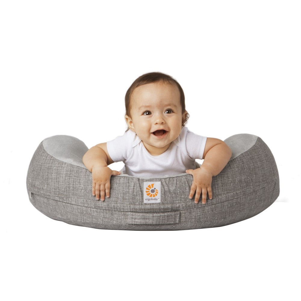 Natural Curve Nursing Pillow - Heathered Grey