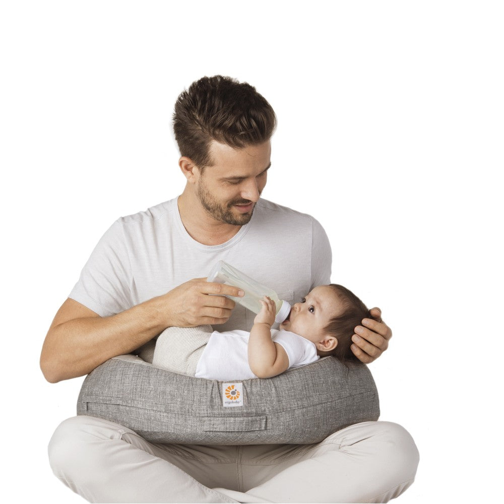Natural Curve Nursing Pillow - Heathered Grey