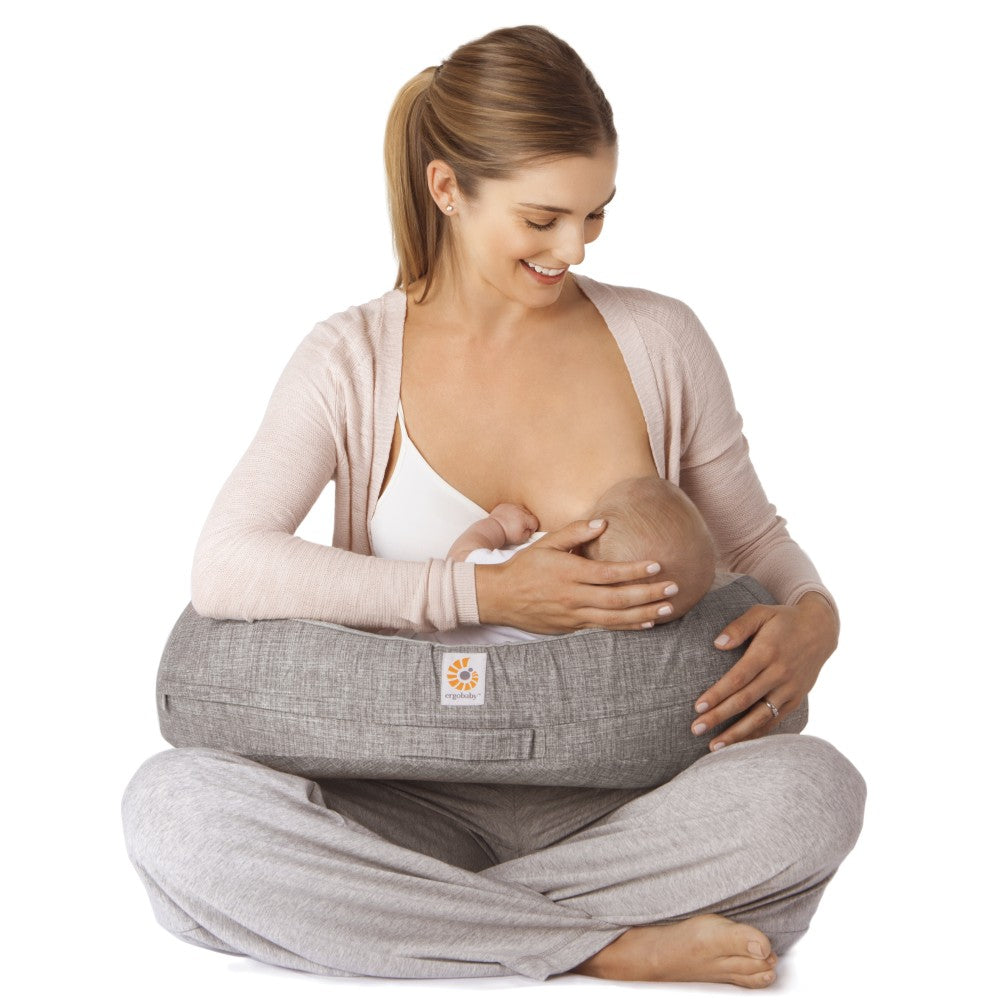 Natural Curve Nursing Pillow - Heathered Grey
